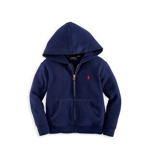 Polo by Ralph Lauren Navy Hooded Zip Sweatshirt with Red Pony